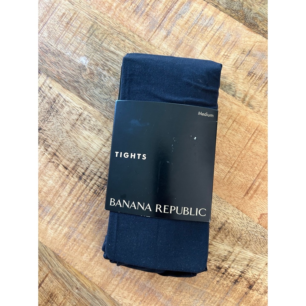 Banana Republic Women Black Opaque Tights Size Medium 797521-00-2 NWT